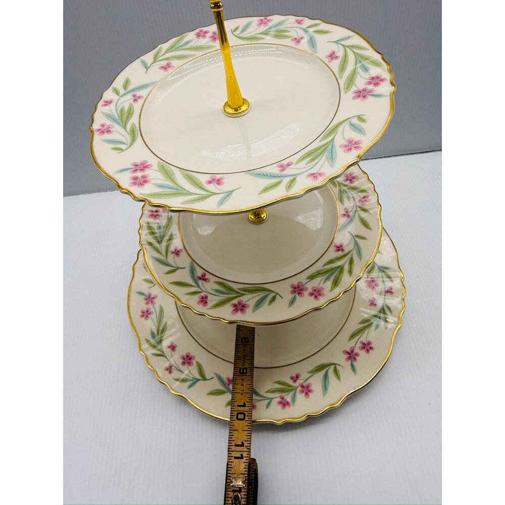 Handmade Tiered Tray from Vintage Plates - Picture 4 of 10